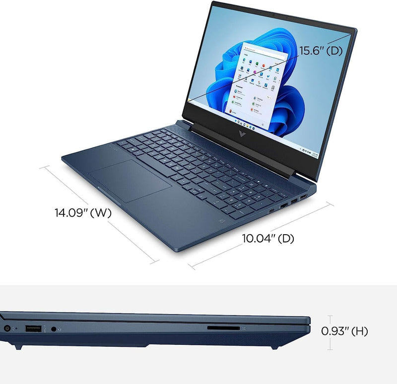 HP Victus 15-fa1093dx Gaming Laptop - 15.6" FHD 144Hz, Intel Core i5-13420H, 8GB RAM 512GB SSD, NVIDIA GeForce RTX 3050, Windows 11 Home Blue